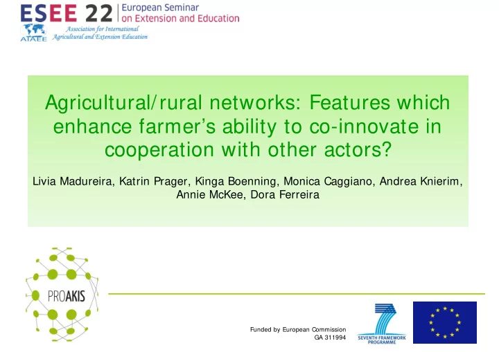 agricultural rural networks features which enhance farmer