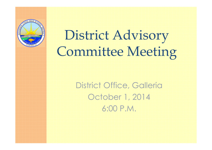 district advisory committee meeting