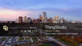 ThinqStudio  February 14, 2020  Campus Report | Board of Regents Meeting  1  2  Thinq.Studio |