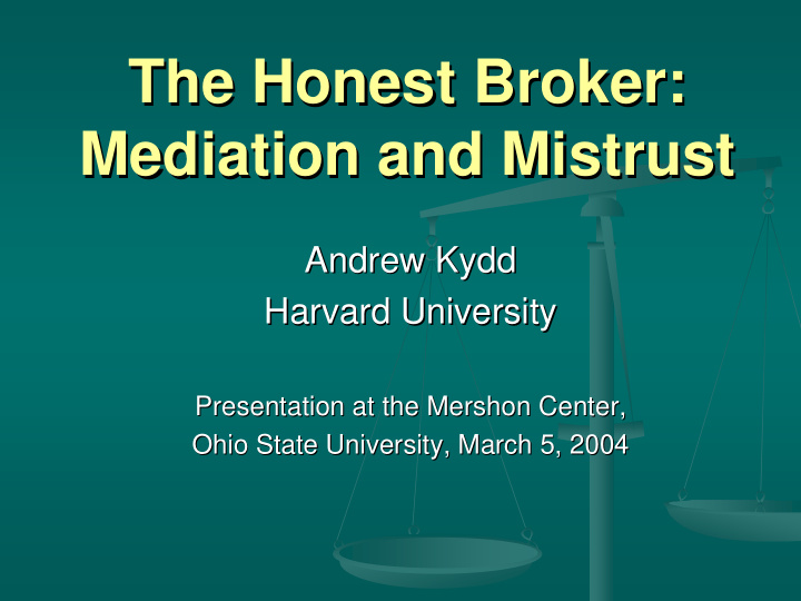the honest broker the honest broker mediation and