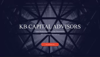 KB CAPITAL ADVISORS  Asset Backed Installment Sale Presentation  1031 Exchange Alternatives