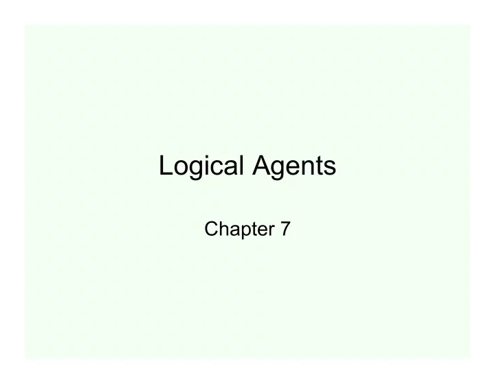 logical agents