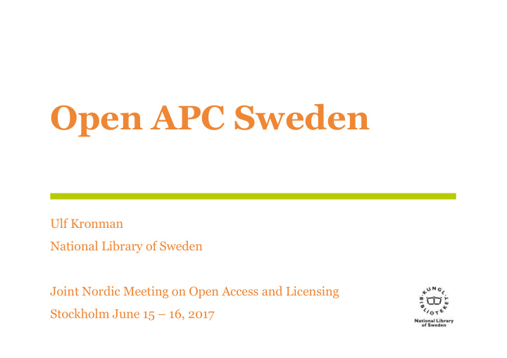 open apc sweden