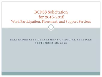 Purpose of Contract  2  The purpose of the RFP is to contract with vendors  who can help BCDSS