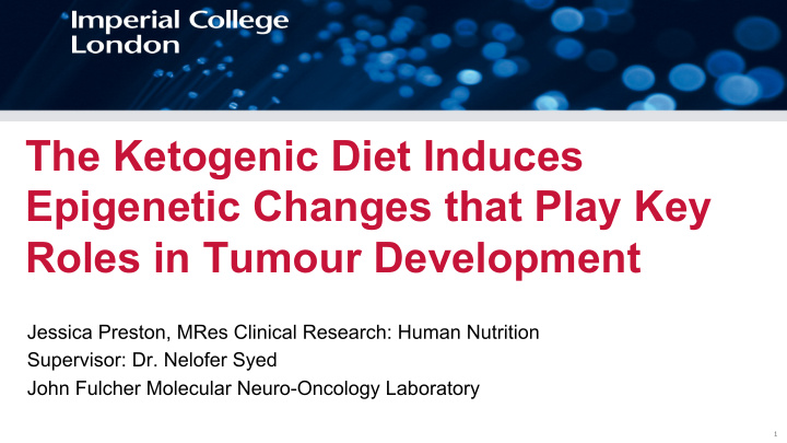 the ketogenic diet induces epigenetic changes that play