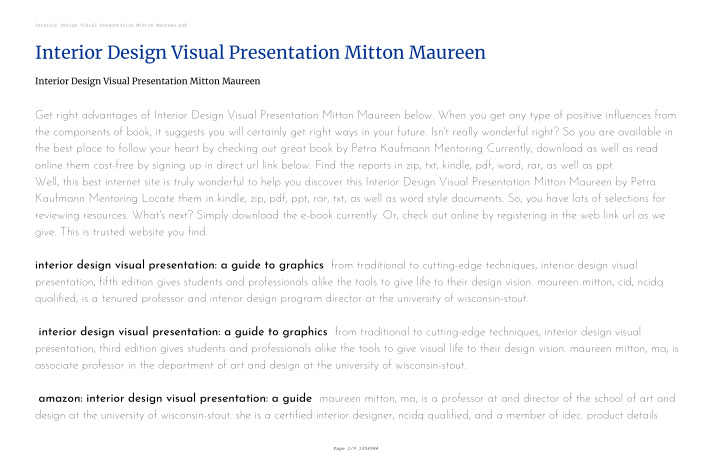 interior design visual presentation mitton maureen