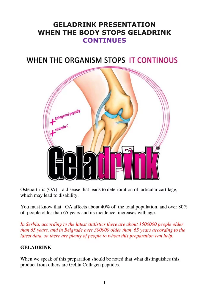 geladrink presentation when the body stops geladrink
