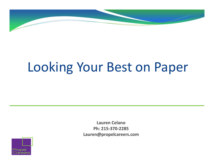 looking your best on paper