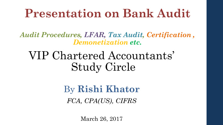 presentation on bank audit
