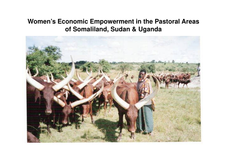 women s economic empowerment in the pastoral areas of