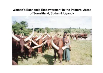 Womens Economic Empowerment in the Pastoral Areas  of Somaliland, Sudan &amp; Uganda    We