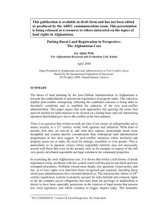 This publication is available in draft form and has not been edited  or produced by the AREU