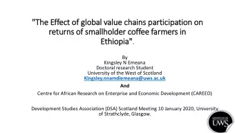 retu  turns of  f smallholder coffee farm  rmers in  in  Eth  thiopia&quot;.  By  Kingsley N Emeana