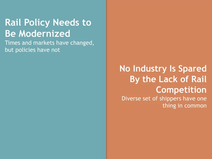 rail policy needs to be modernized