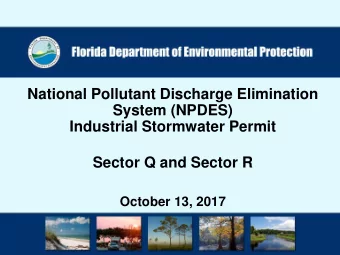 National Pollutant Discharge Elimination  System (NPDES)  Industrial Stormwater Permit  Sector Q