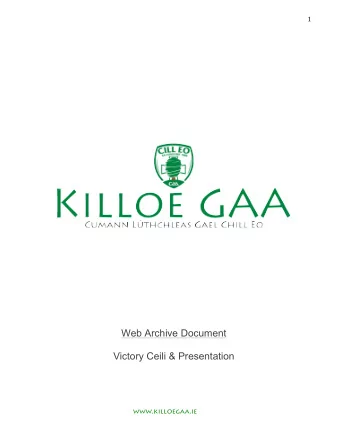 Web Archive Document  Victory Ceili &amp; Presentation  www.killoegaa.ie  2      The following