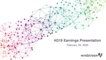 4Q19 Earnings Presentation  February 20, 2020  Safe Harbor Statement  Windstream Holdings, Inc.