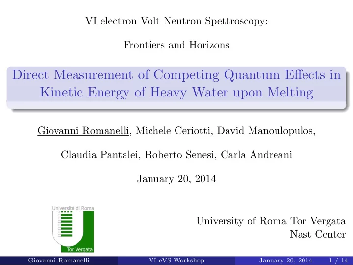 direct measurement of competing quantum effects in