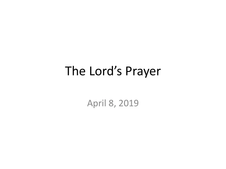 the lord s prayer