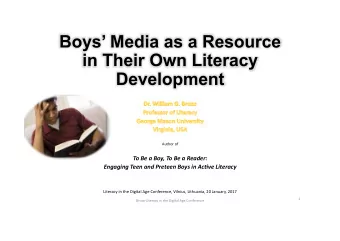 To  Be  a  Boy,  To  Be  a  Reader:      Engaging  Teen  and
