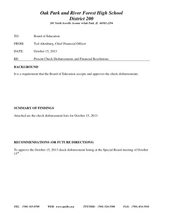 Oak Park and River Forest High School  District 200 201 North Scoville Avenue  Oak Park, IL