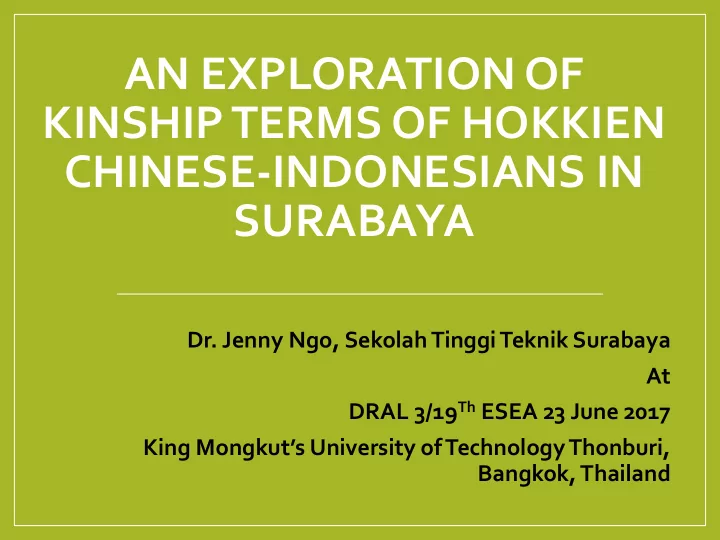 kinship terms of hokkien