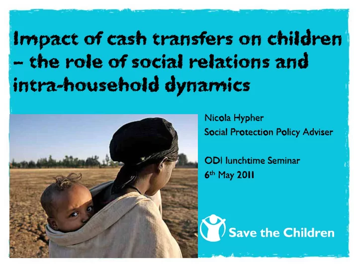 impact of cash transfers on children
