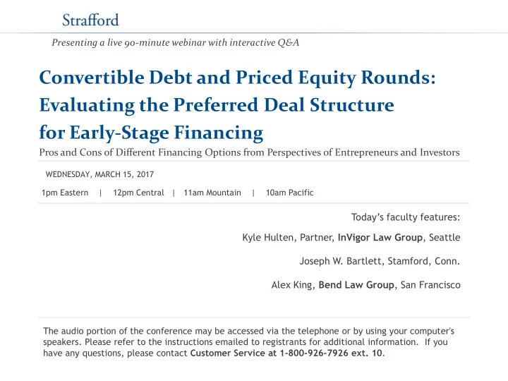 for early stage financing