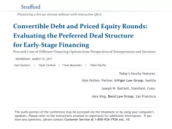 for Early-Stage Financing  Pros and Cons of Different Financing Options from Perspectives of