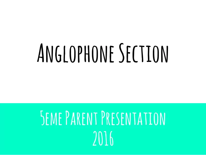 anglophone section