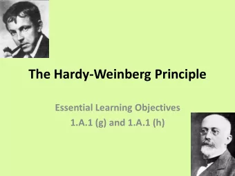 The Hardy-Weinberg Principle  Essential Learning Objectives  1.A.1 (g) and 1.A.1 (h)  Evolution of