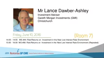 When Investing  Lance Dawber-Ashley  Mistake #1 They underestimate their tolerance for risk
