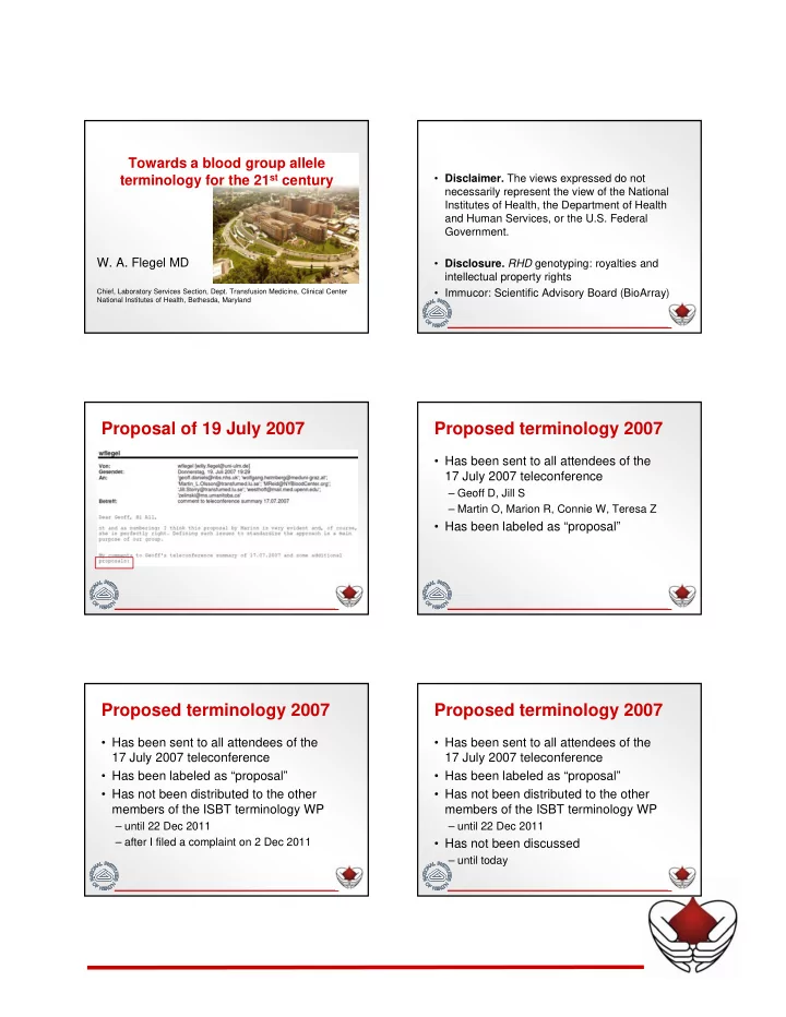 proposal of 19 july 2007 proposed terminology 2007