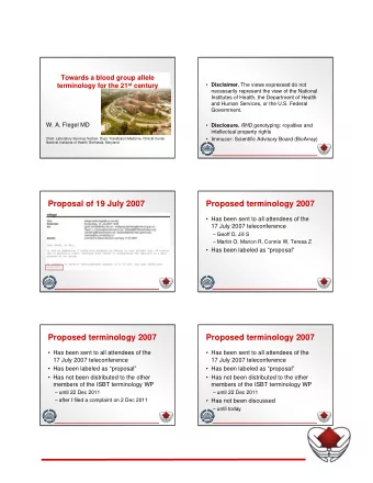 Proposal of 19 July 2007  Proposed terminology 2007   Has been sent to all attendees of the  17