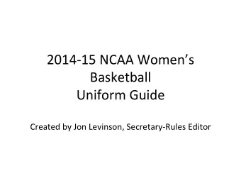 2014-15  NCAA  Womens    Basketball    Uniform  Guide     Created
