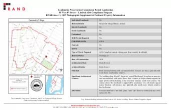 Landmarks Preservation Commission Permit Application 30 West 8 th Street  Limited ADA Compliance