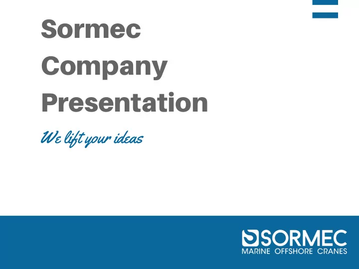 sormec company presentation