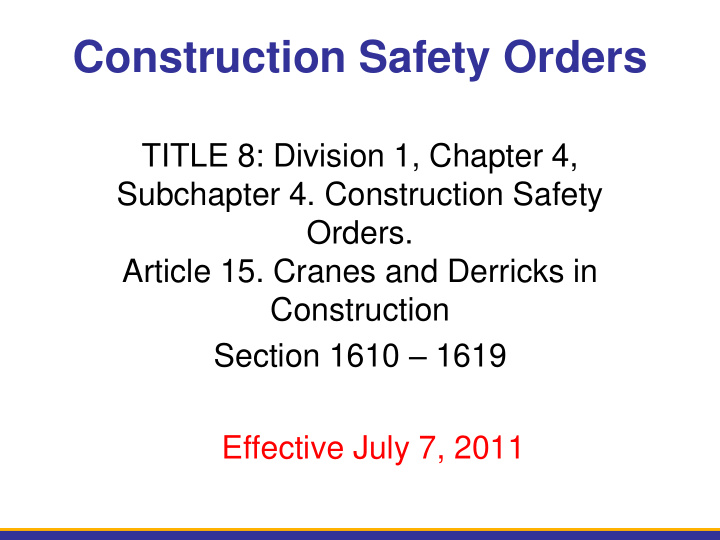 construction safety orders