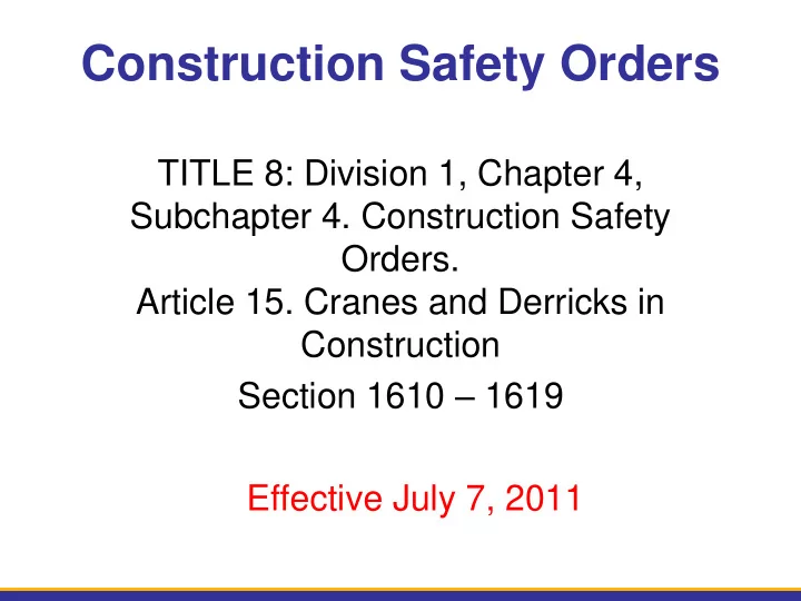 construction safety orders