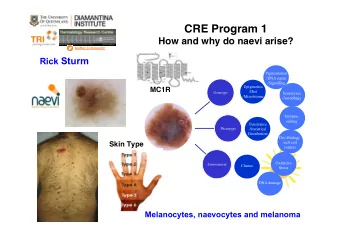 Rick Sturm  Pigmentation  /DNA repair  /Signalling  Epigenetics  MC1R  /Diet  Genotype  Senescence