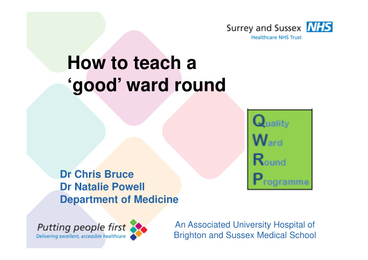 how to teach a good ward round presentation title 36pt