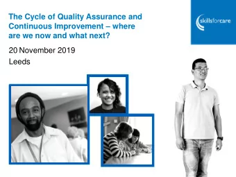 are we now and what next?  20 November 2019  Leeds  The focus of this session:  Exploration of