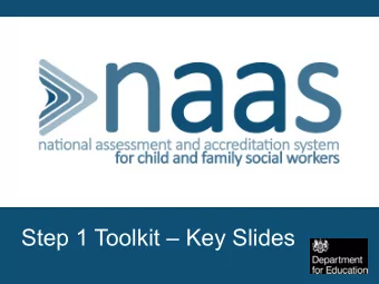 Step 1 Toolkit  Key Slides  OFFICIAL SENSITIVE  1  What is NAAS?  NAAS is about improving the