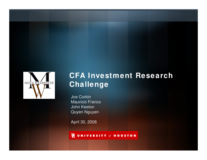 cfa investment research challenge
