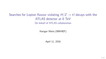 Searches for Lepton flavour violating H / Z   l decays with the  ATLAS detector at 8 TeV  On
