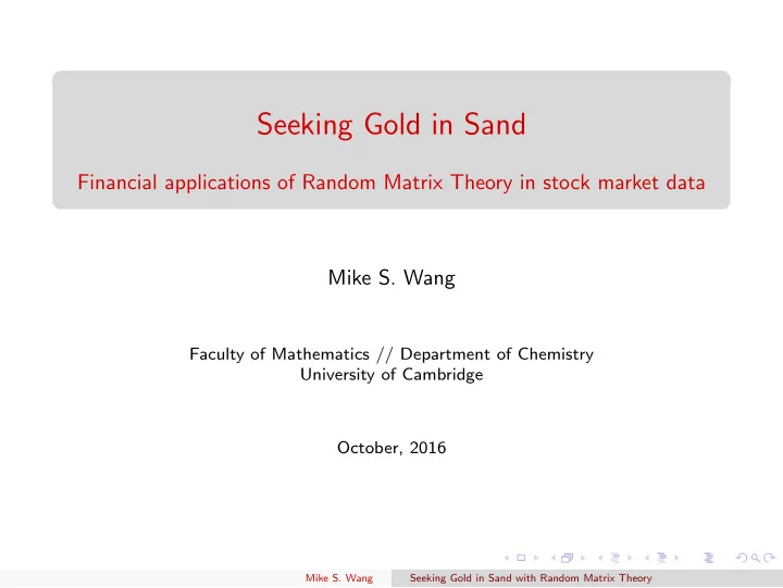 seeking gold in sand