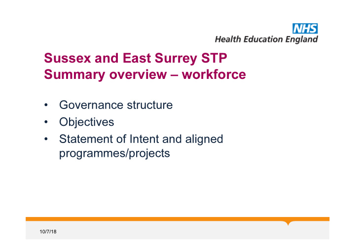 sussex and east surrey stp summary overview workforce