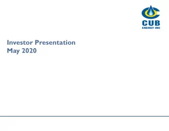 Investor Presentation  May 2020  Forward Looking Statement  Certain statements included in this