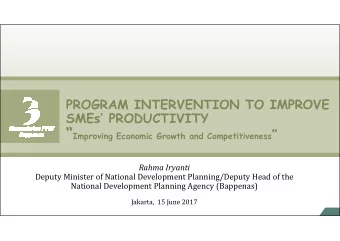 PRESENTATION MATERIALS  MSMEs Profiles  Challenges and Obstacles  Improving MSMEs