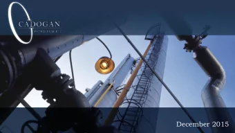 December 2015  These presentation materials do not constitute or form part of any offer for sale or